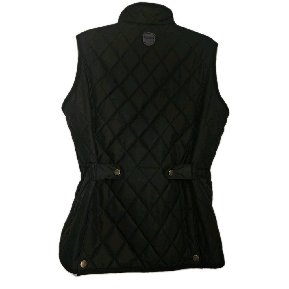 Eddie Bauer Sport Shop Quilted Lightweight Vest Womens L Black Snap Up Outdoors